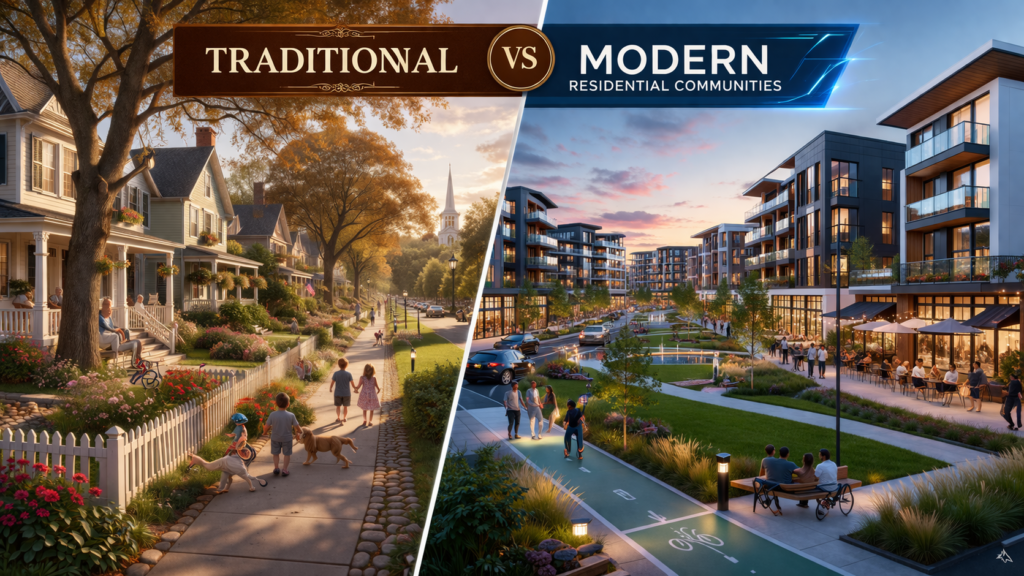Traditional vs Modern Residential Communities